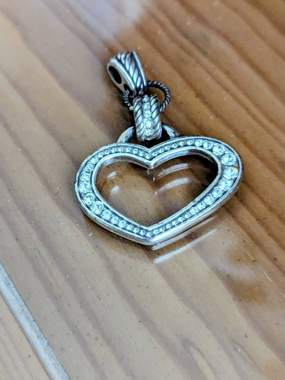 Brighton Sterling Silver Heart Pendant with Clear Crystal Accents